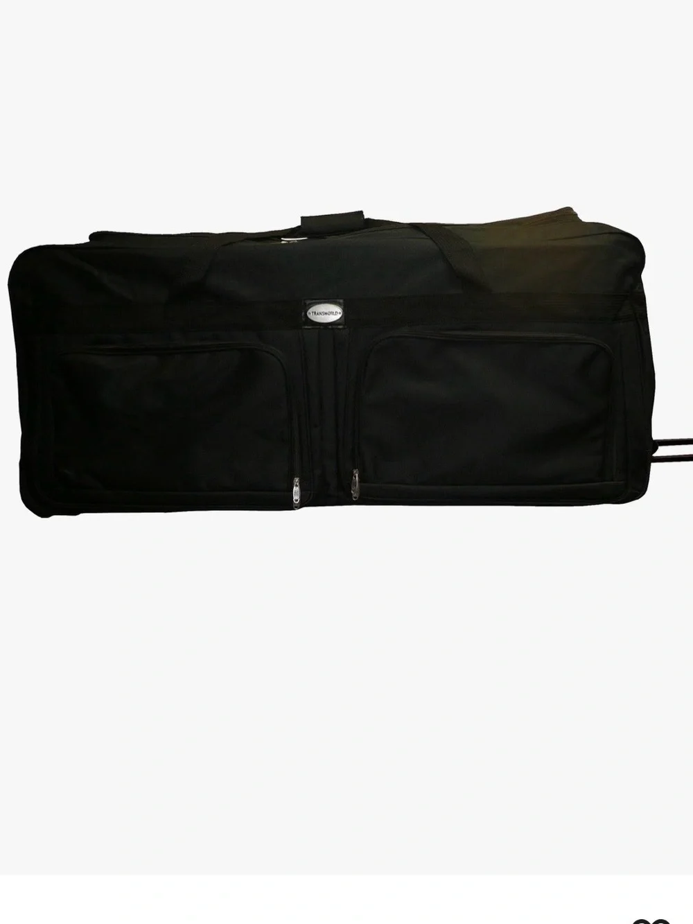 Expandable Black Rolling Duffel Bag with Telescoping Handle
